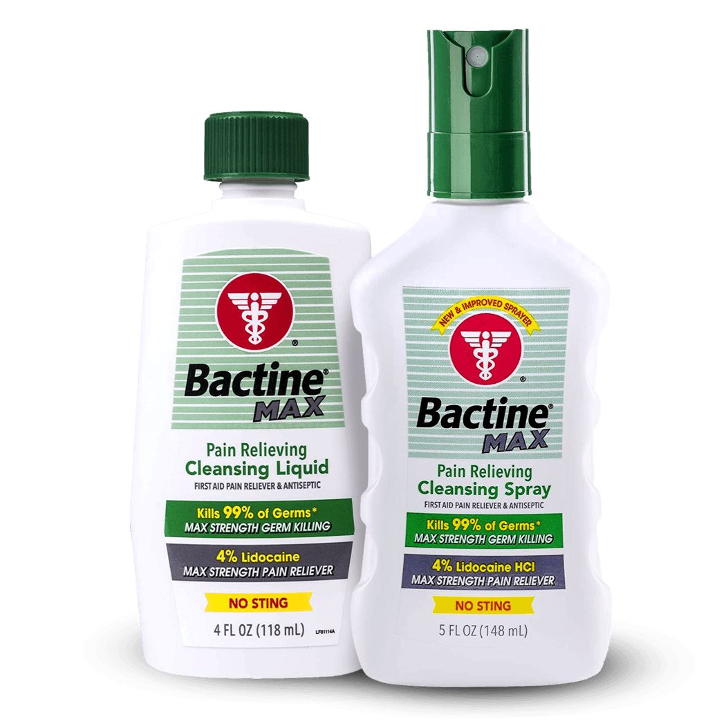 Bactine MAX Pain Relieving Cleansing Spray & Liquid